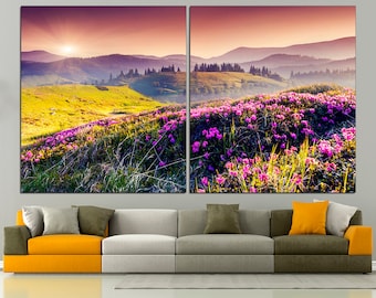 Mountain Canvas Triptych Wall Art Sunrise Wall Decor Mountains Wall Art Sunrise Canvas 3 Panel Wall Art