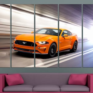 Ford Mustang Canvas Car Poster Mustang Print Mustang Car Automotive Wall Art Car Lover Gift