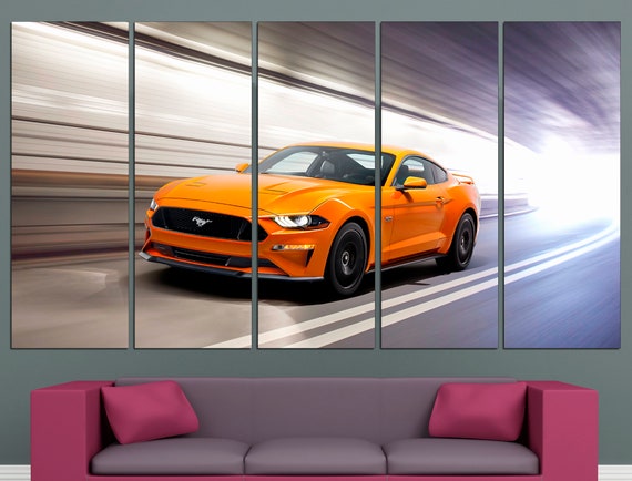 Ford Mustang Canvas Car Poster Mustang Print Mustang Car Automotive Wall Art Car Lover Gift