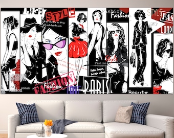 Fashion wall art Large canvas art Designer wall art Fashion wall decor Modern wall art