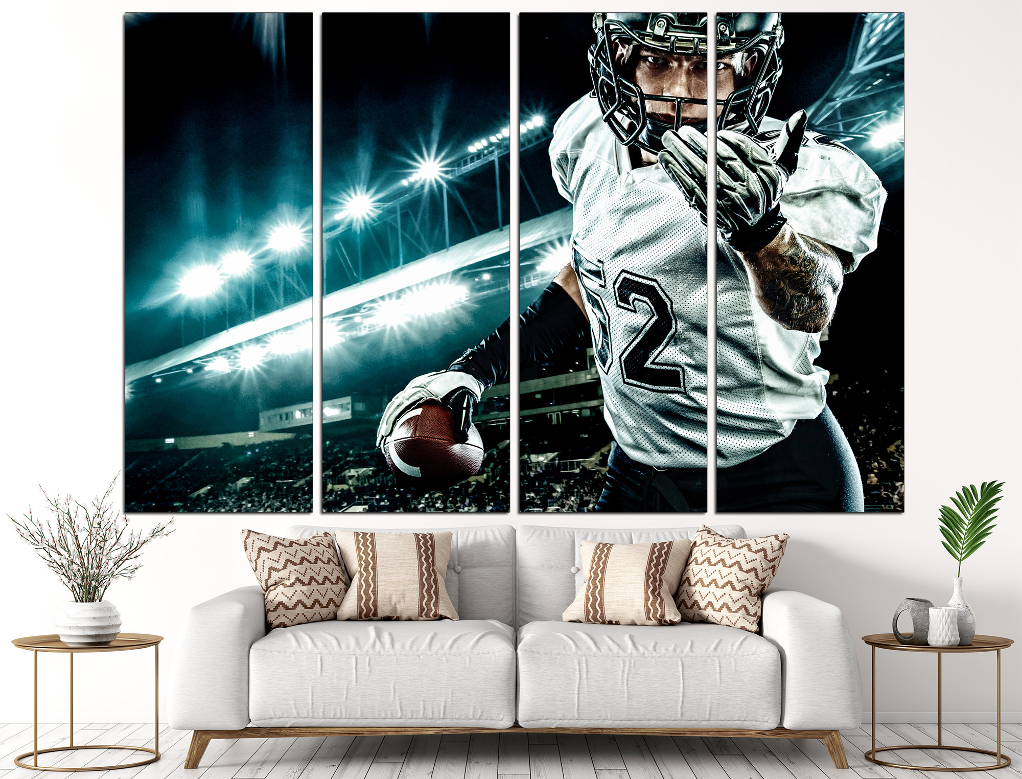 Football canvas Football gifts Stadium canvas Football player Etsy