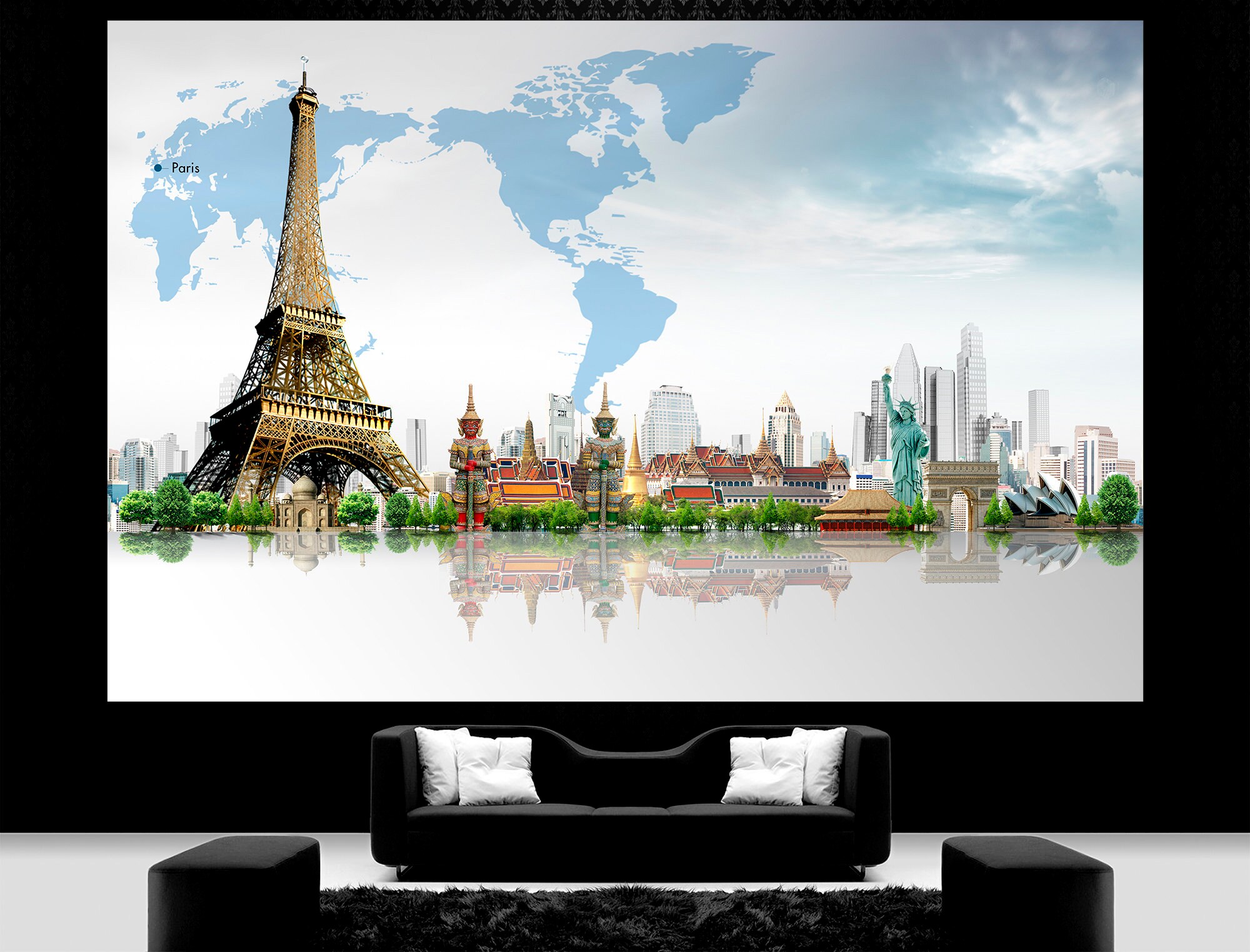 Travel Print Set World Map Wall Art Travel Wall Art Travel | Etsy