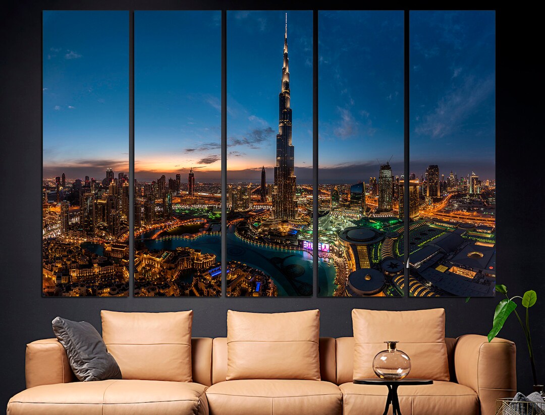 Dubai Wall Art Dubai Office Decor Night City Wall Art Dubai Etsy