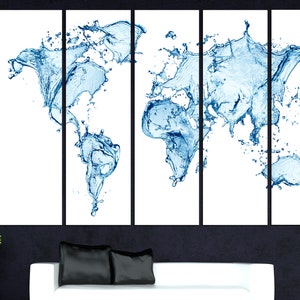 World Map Print Extra Large Wall Art World Map Wall Decor Map Of The World Panel World Map