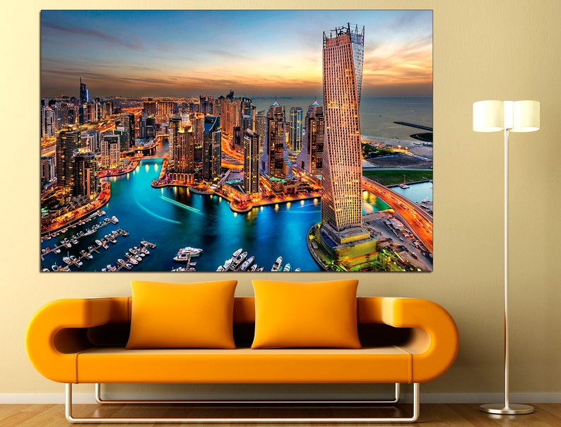 Dubai UAE 3 Piece Wall Art Arab Emirates Art Cityscape Wall Etsy