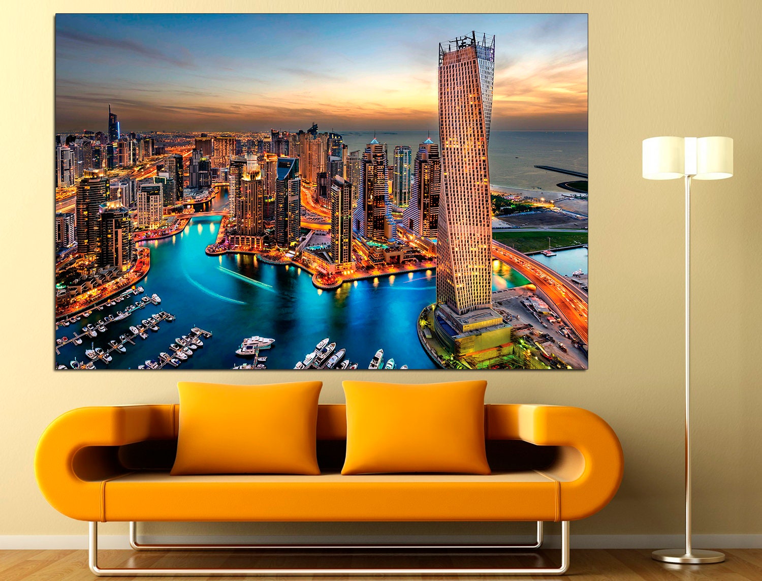 Dubai UAE 3 Piece Wall Art Arab Emirates Art Cityscape Wall | Etsy