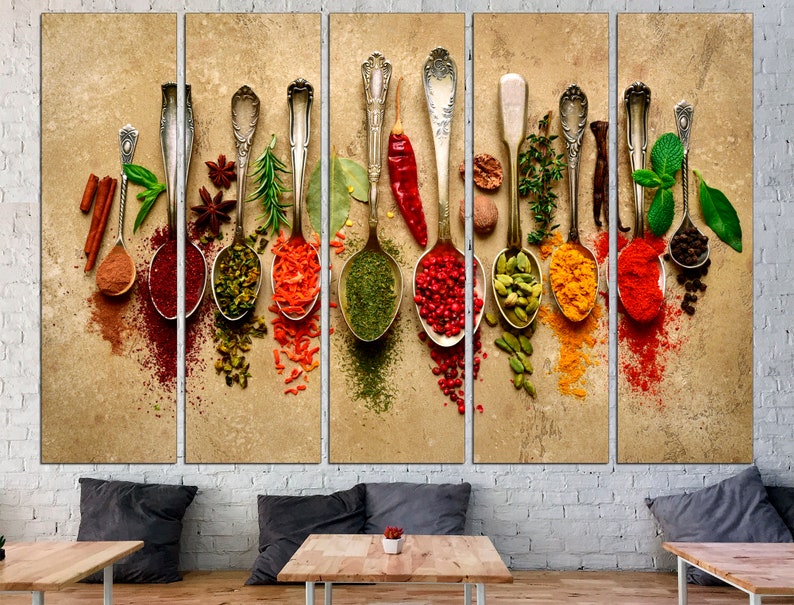 Kitchen wall art Restaurant wall art Spices kitchen art Etsy