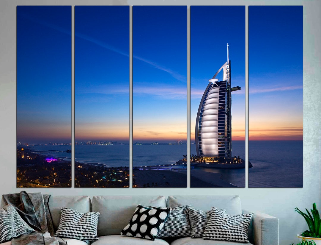Dubai Skyline Set of 5 Wall Art Dubai Office Decor Dubai Etsy