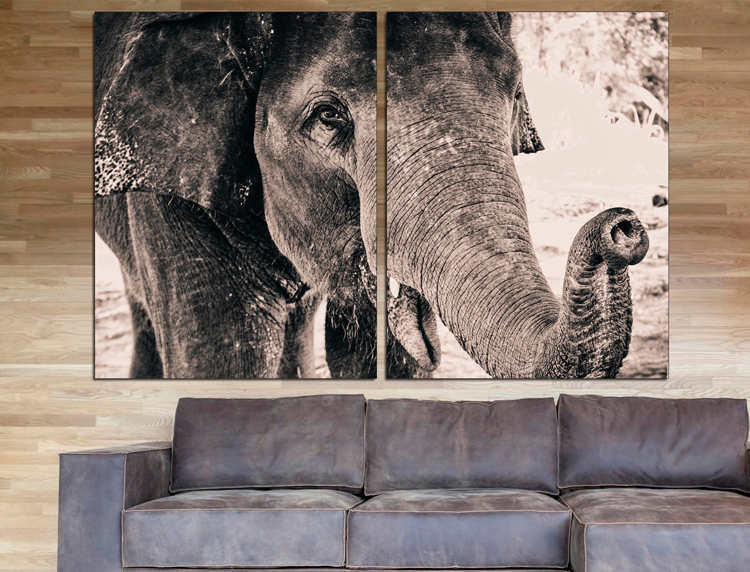 Elephant Canvas Large Wall Art Elephant Wall Art African | Etsy