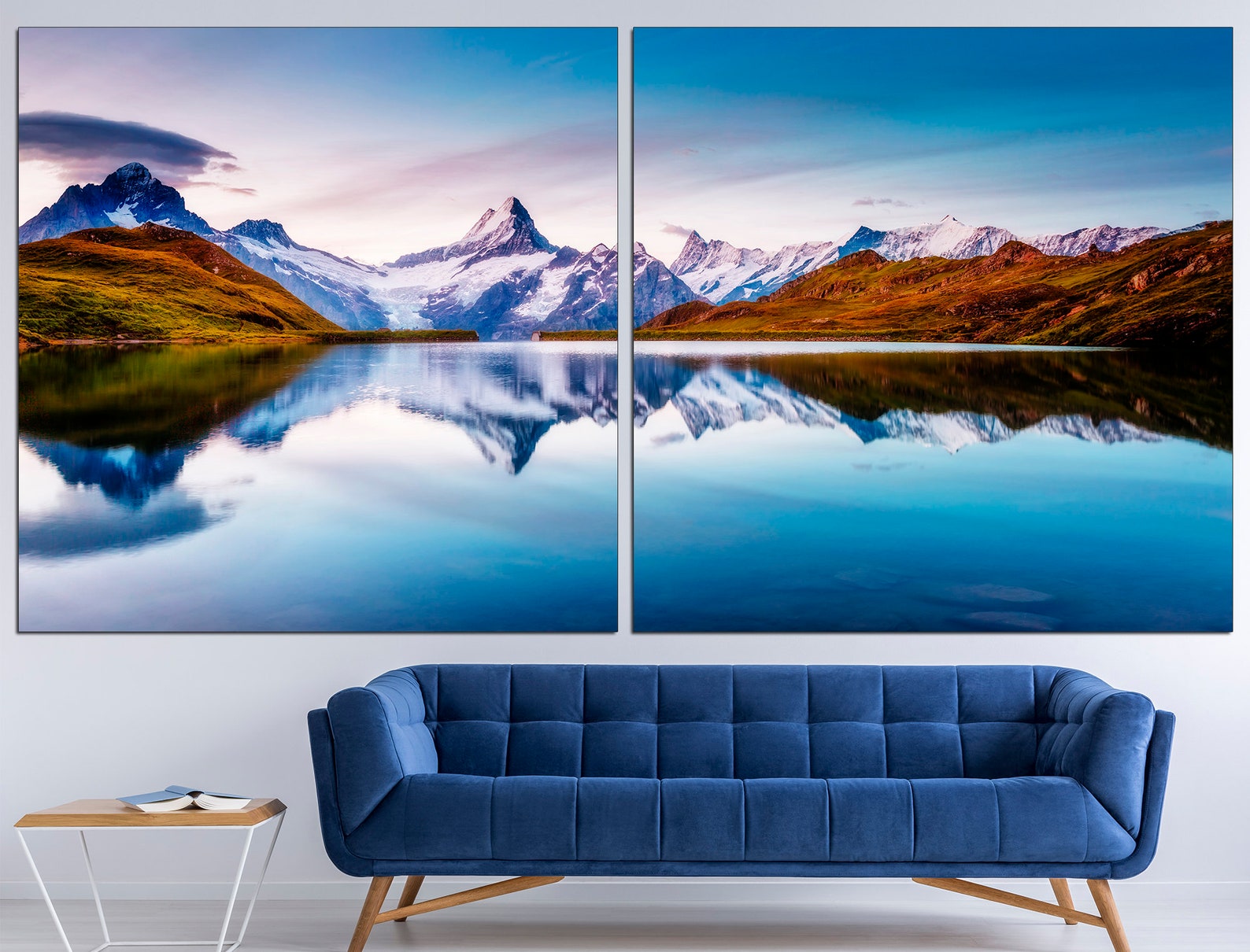 Mountains Canvas Lake Canvas Art Mountain Range Lake Wall Art Etsy