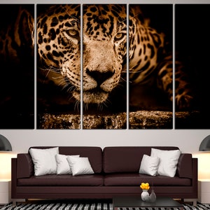 Leopard Print Triptych Wall Art Leopard Home Decor Leopard Wall Decor Extra Large Wall Art Safari Animal Prints