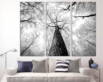Tree Branch Wall Art Black And White Art Trees Canvas Print Forest Wall Art Extra Large Wall Art Abstract Tree