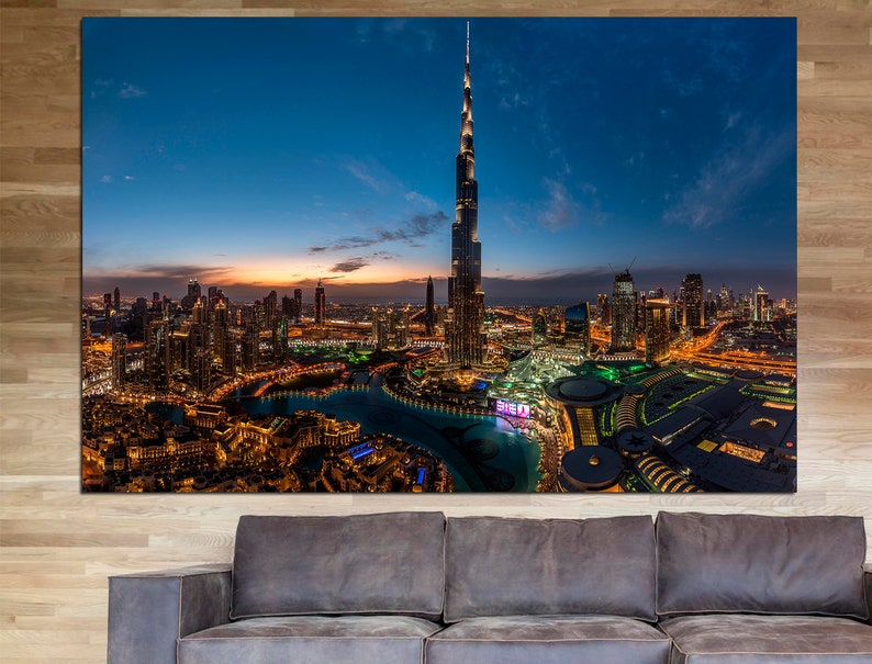 Dubai Wall Art Dubai Office Decor Night City Wall Art Dubai Etsy