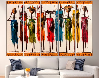 African wall art Masai Mara African canvas art Ethnic canvas Masai wall art Abstract african art