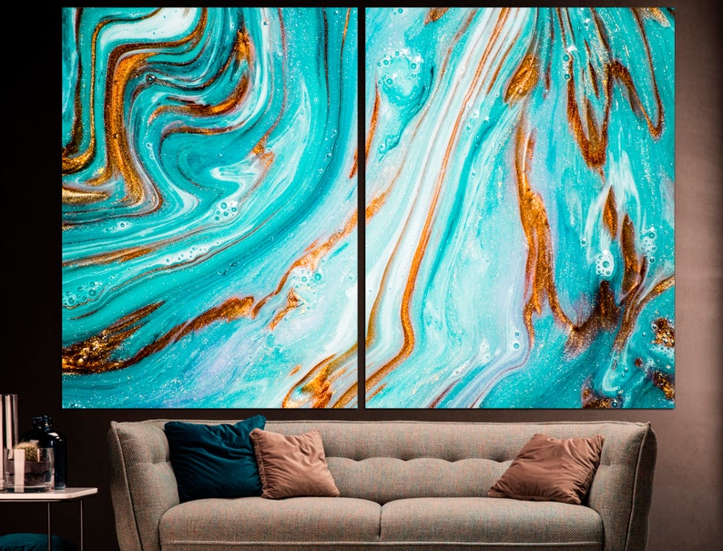 Blue Marble Print Marble Canvas Art Marble Wall Art Abstract Etsy
