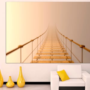 Suspension Rope Bridge Canvas Print, National Park Art