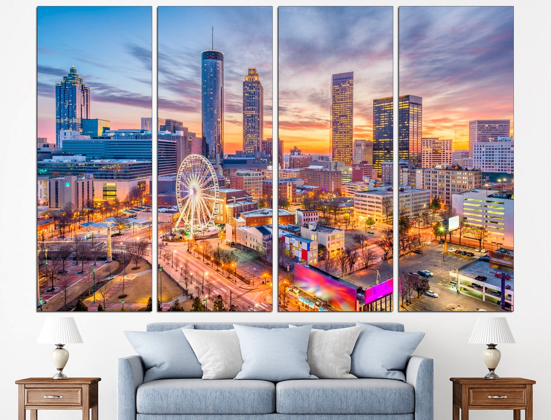 Atlanta Print City Wall Art Atlanta Skyline City Poster, Atlanta Wall