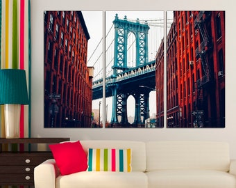 George Washington Bridge Brooklyn Wall Art Manhattan Bridge Vintage Bridge Photo Manhattan Canvas Brooklyn Poster