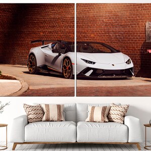 Lamborghini wall art Sport car poster Lamborghini print Supercar wall art Lamborghini car art Automotive art 2 Panel