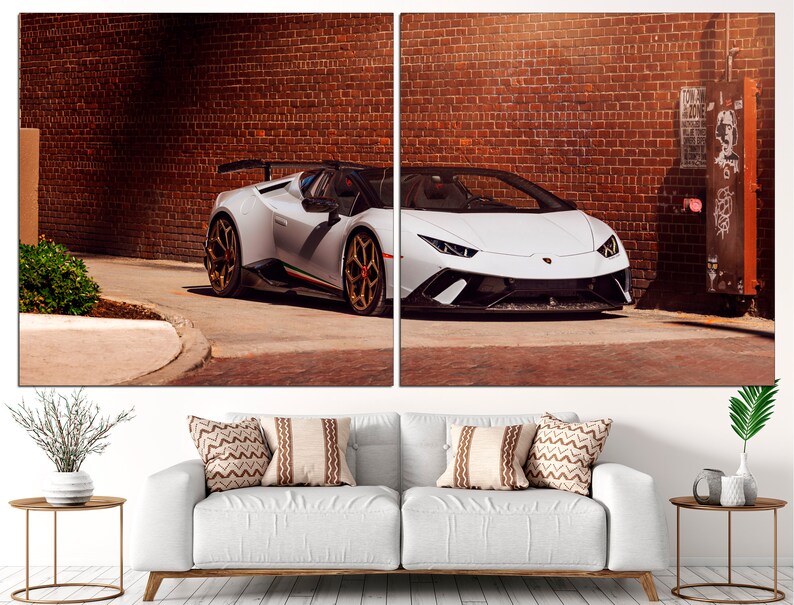 Lamborghini wall art Sport car poster Lamborghini print Supercar wall art Lamborghini car art Automotive art 2 Panel