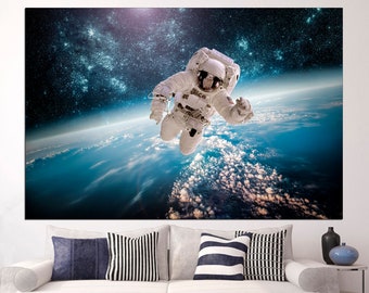 Astronaut Wall Art Space Poster Astronomy Art Planet Wall Art Extra Large Wall Art Space Wall Art