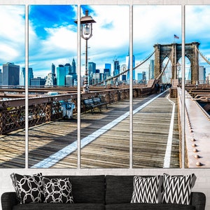 Brooklyn bridge New York wall art Bridge print Architecture art Canvas wall art New York bridge Large wall art