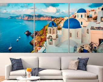 Large Santorini Art | Etsy