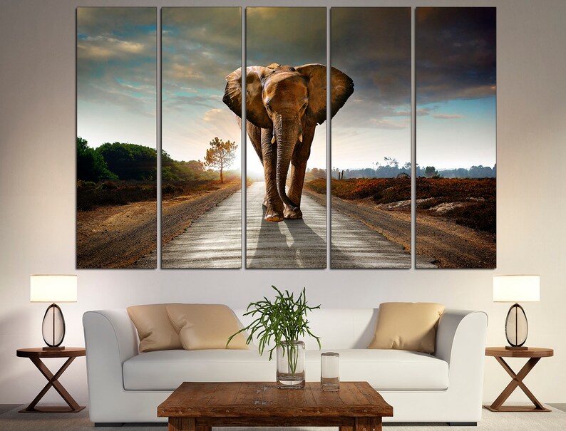 Elephant Wall Art Extra Large Wall Art Elephant Poster Nursery Wall Art African Elephant image 2