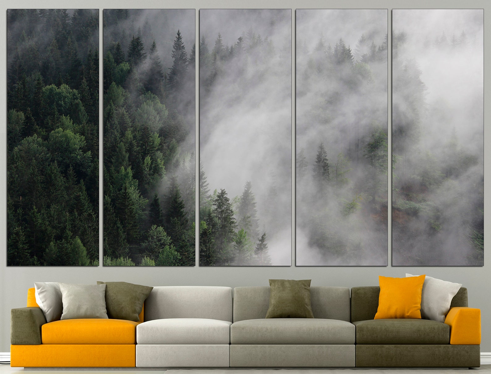 Fog Wall Art Foggy Forest Art Forest Wall Art Fog Wall Decor Foggy ...