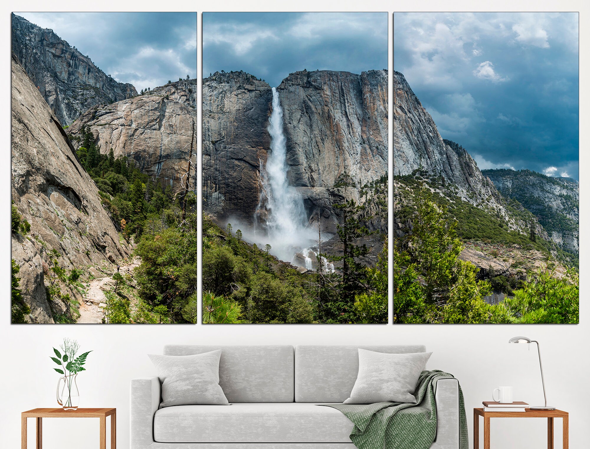 Mountain Wall Decor Waterfall Wall Art Mountain Canvas Art Waterfall ...