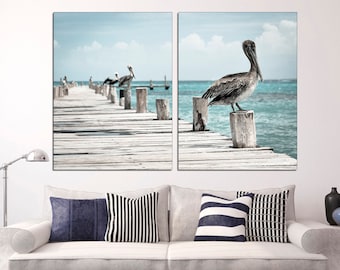Pelicans Bird Prints Pelican Wall Art Bird Poster Pelican Print Canvas Print