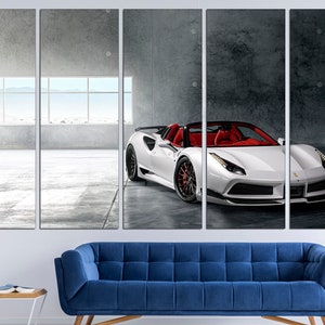 Ferrari Poster Ferrari Wall Art Sports Car Poster Boys Room Poster Ferrari Wall Decor Automobile Poster