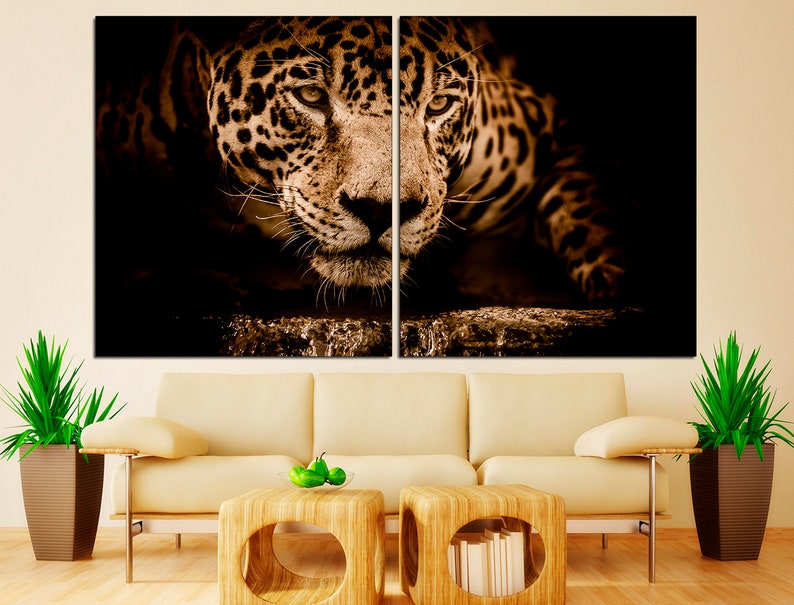Leopard Print Triptych Wall Art Leopard Home Decor Leopard Etsy