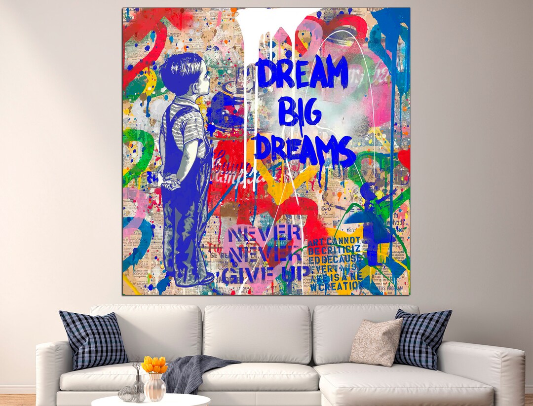 Dream Big Dreams Colorful Canvas Art Modern Home Decor Dream Big Panel ...