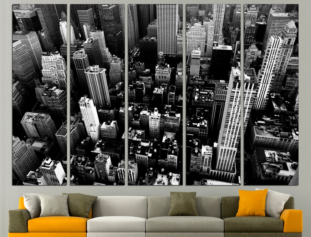 Black and White New York Canvas Black White Decor, Manhattan Canvas New