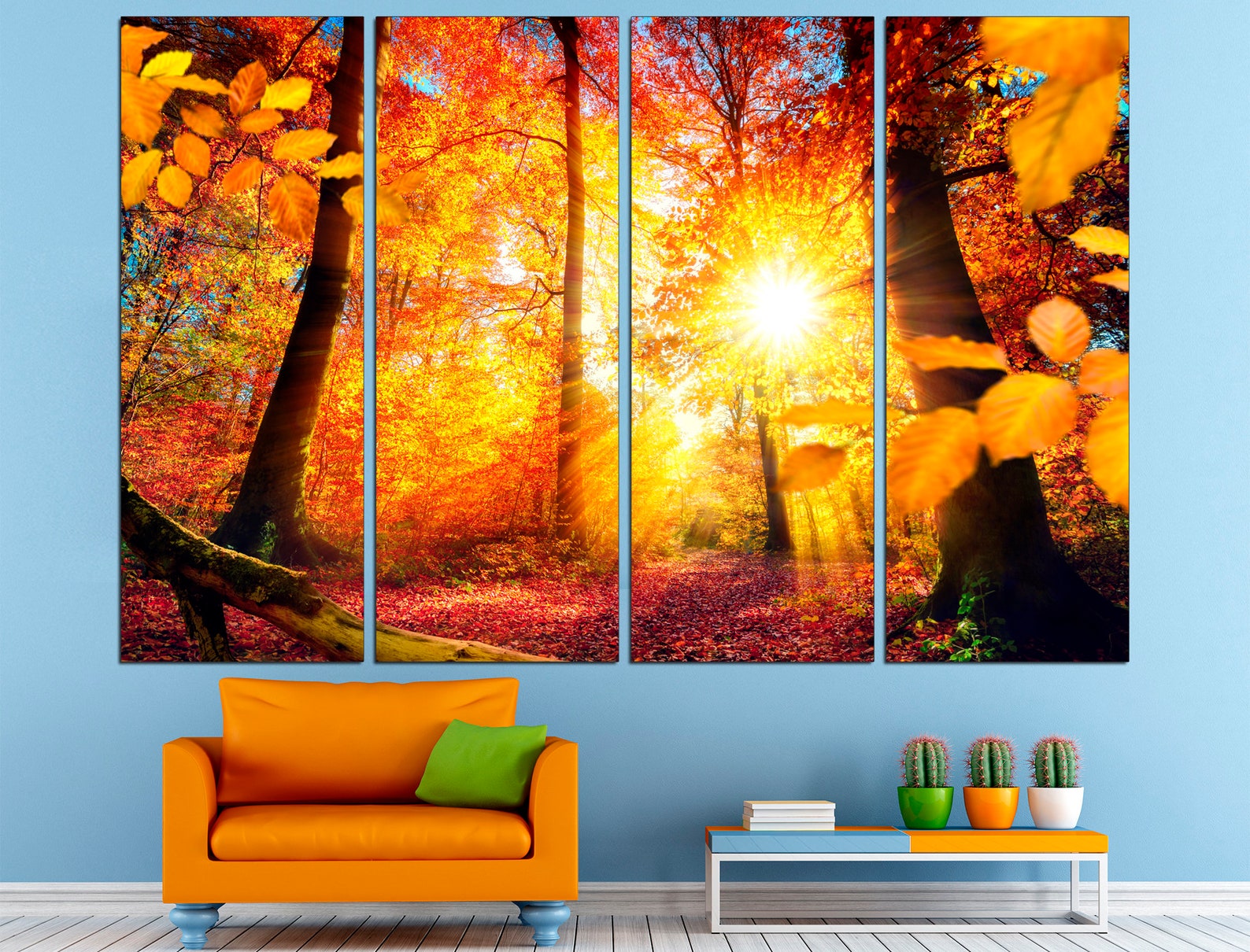 Autumn Forest Autumn Wall Art Forest Canvas Trees Canvas Print - Etsy