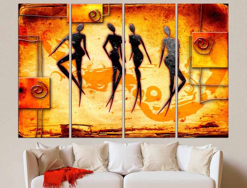 African Canvas Large Canvas Print African Wall Art Set of 3 Etsy