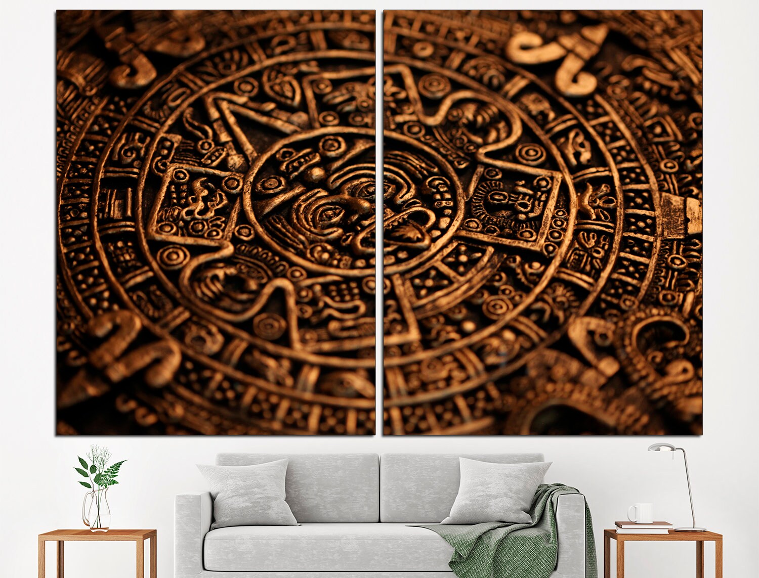 Mayan calendar Ethnic wall print Maya wall art Ancient maya Etsy