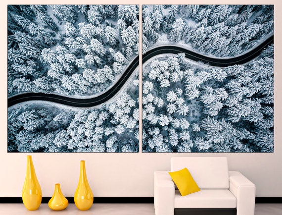 Abstract Landscape Large Canvas Art Abstract Forest Art Forest Canvas Art Forest Wall Art