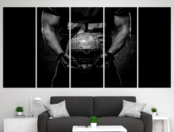 Football wall art Stadium canvas Multi panel canvas Football canvas Football player gift Poster canvas