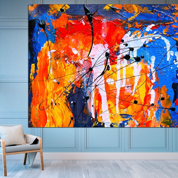 Abstract Wall Art Large Canvas Art Abstract Watercolor Modern Wall Art Extra Large Wall Art Abstract Painting