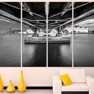 Bridge Wall Art Black And White Art Bridge Large Prints River Wall Art Metal Wall Art Large Canvas Art