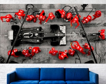 Racing car canvas Formula 1 wall art Sports canvas Racing wall art Formula one Car wall art