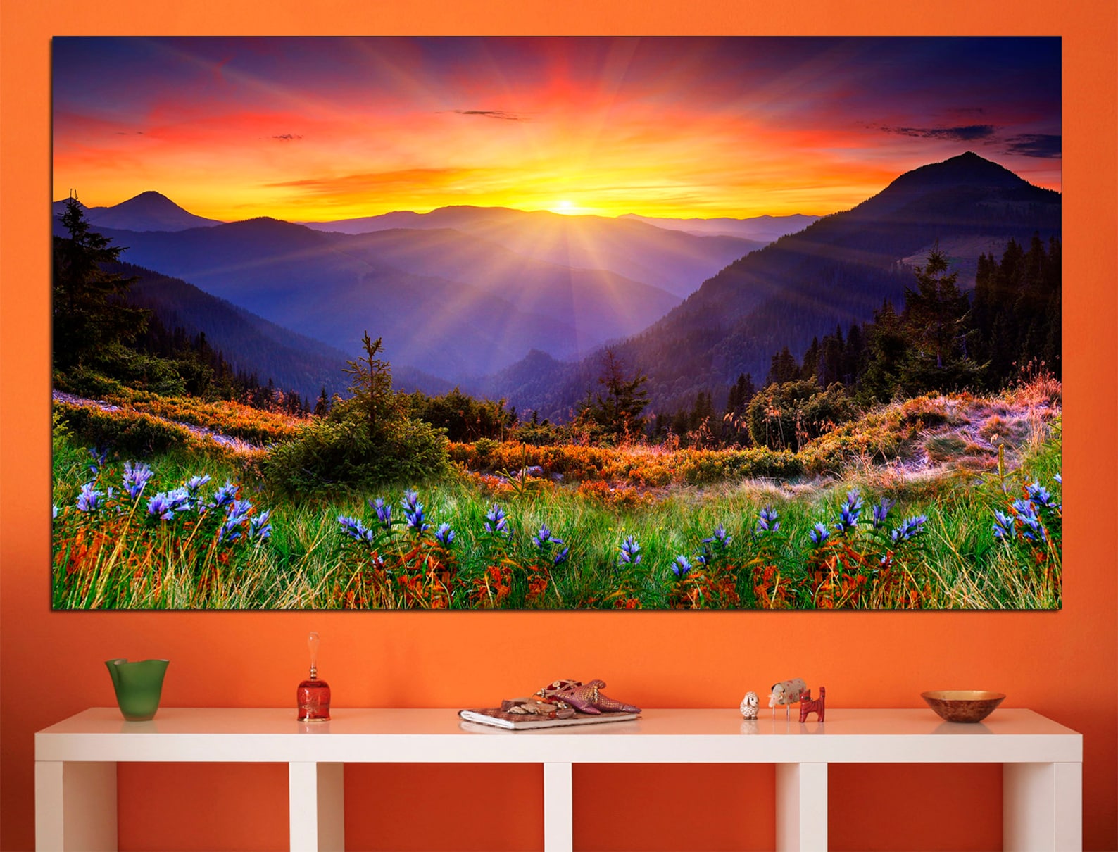 Mountain Print Large Wall Art Sunrise Home Decor, Nature Wall Art ...