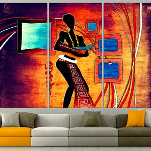 African home decor Large canvas art African canvas Colorful african art Ethnic canvas Colorful wall art African print