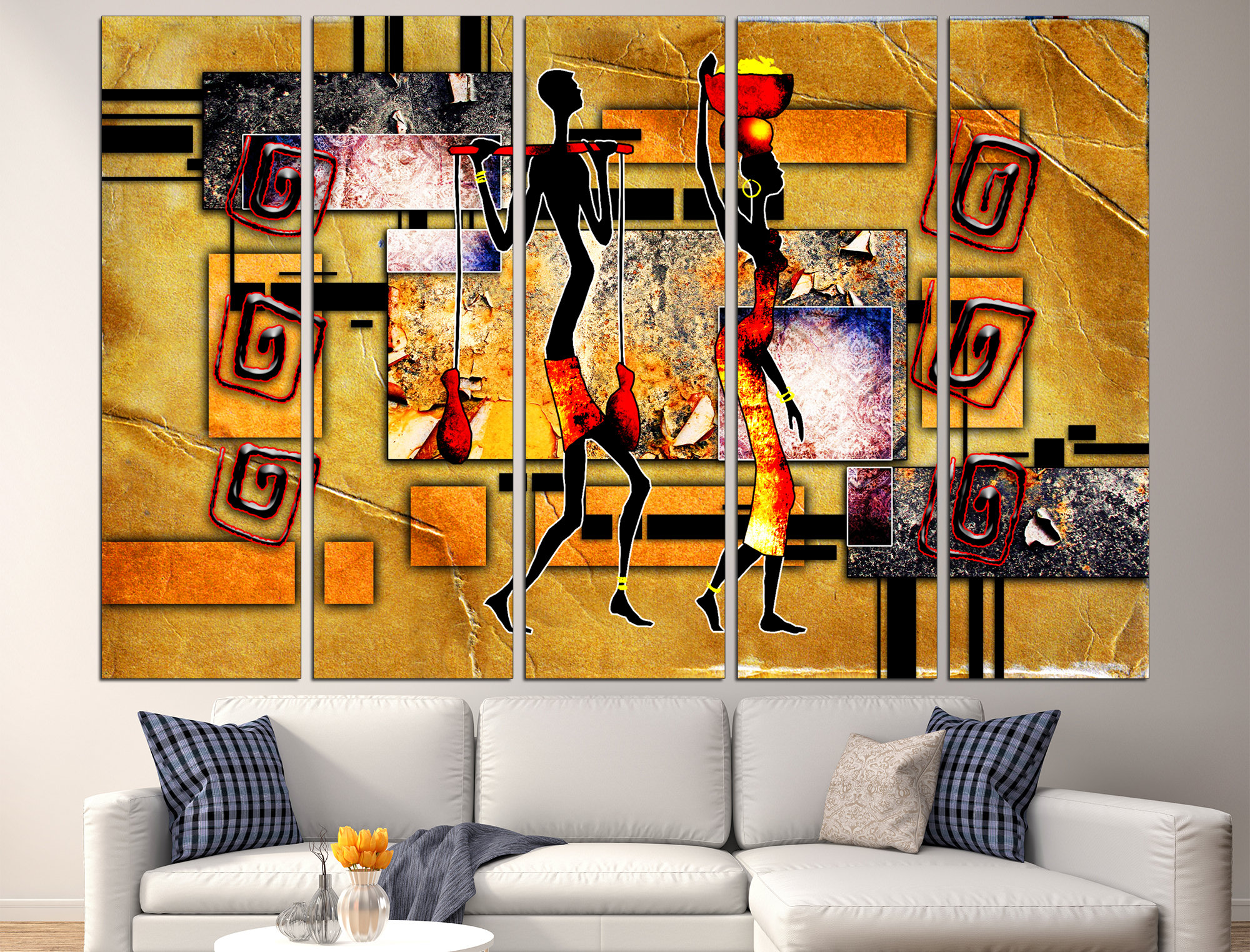 African canvas art Ethnic canvas African wall art South Etsy