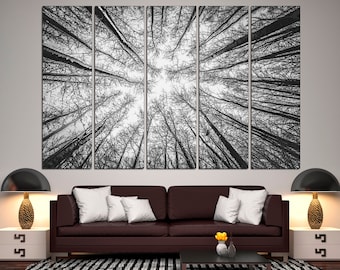 Schwarze Äste Extragroße Wandkunst Dreiteilige Wandkunst Minimalistischer Baum