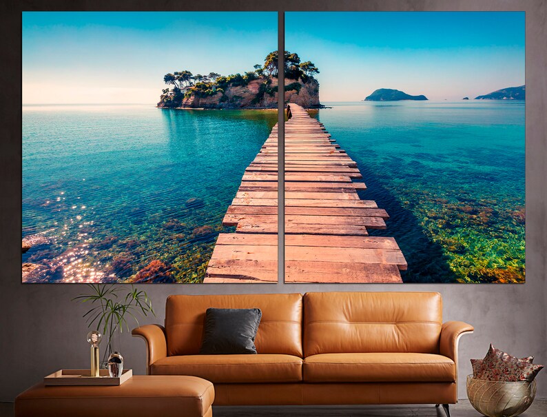 Lake Wall Art Pier Wall Decor Lake Canvas Art Pier Wall Art Etsy