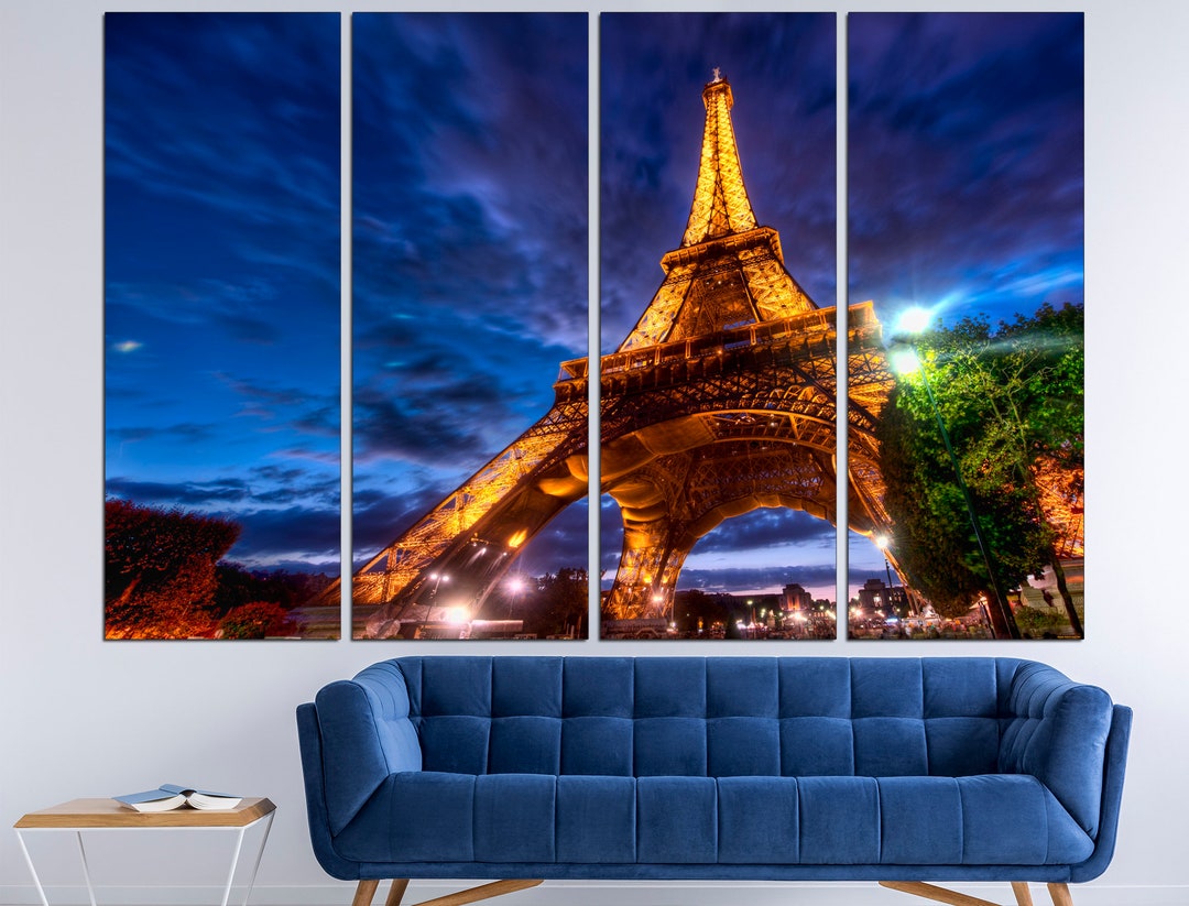 Eiffel Tower Night Paris Wall Art Eiffel Tower Print, French Wall Decor