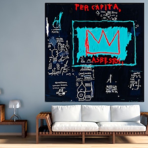 King of street art Urban wall art Graffiti poster Extra large wall art Banksy print Street art canvas 1 Panel